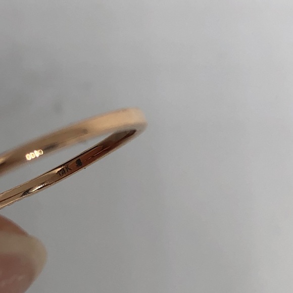 14k gold triple ring diamond set size 7 - Picture 6 of 8